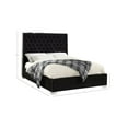 thumbnail image 4 of Meridian Furniture Lexi Velvet Queen Bed-Color:Black Velvet,Style:Contemporary, 4 of 5