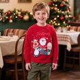 thumbnail image 2 of Kids Christmas Sweatshirt Kids Santa Claus Elk Shirt Xmas Cotton Long Sleeve Tops for 7T, 2 of 8