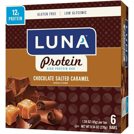 LUNA Chocolat Caramel protéines Barres Salted protéines, 1,59 oz 6 count