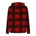 thumbnail image 5 of Fuzzy Hoodies for Women Classic Plaid Hooded Sweatshirt Pocket Sherpa Fleece Loose Sweater Pullover Christmas Tops (XL, Red), 5 of 5
