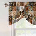 thumbnail image 5 of Tie Up Valances for Windows, Floral Patchwork Adjustable Valance Curtains Window Treatment for Living Room/Bedroom, Vintage Country Geometric Flower Rod Pocket Kitchen Curtains & Drapes 54x18 Inch, 5 of 9