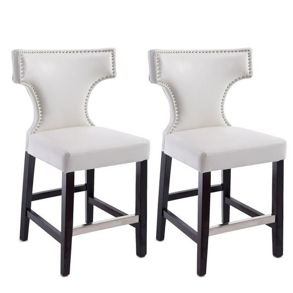 CorLiving Kings Studded Bonded Leather Counter Height Barstools