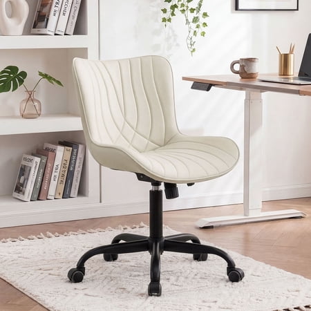 armless pu leather office chair product
