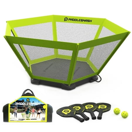 PaddleSmash - Jeux de Cour Extérieurs - Vu à Shark Tank - Plage, Cour Arrière, Hayon, Jeux de Pelouse, Jeux de Cour - Comprend 4 Palettes de Pickball, 2 Balles et Étui