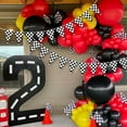 Checkered Flags Birthday Banner - 2Pcs Double Sided Race Car Party Decor, Pennant Banner For Boys