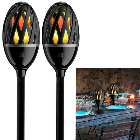 Outdoor Tiki Bar Lights Luceco (2 Pack) LED Tiki Torches Flickering Flame Indoor Or Outdoor Lights, Patio Lights For Table Or Ground Stake ()