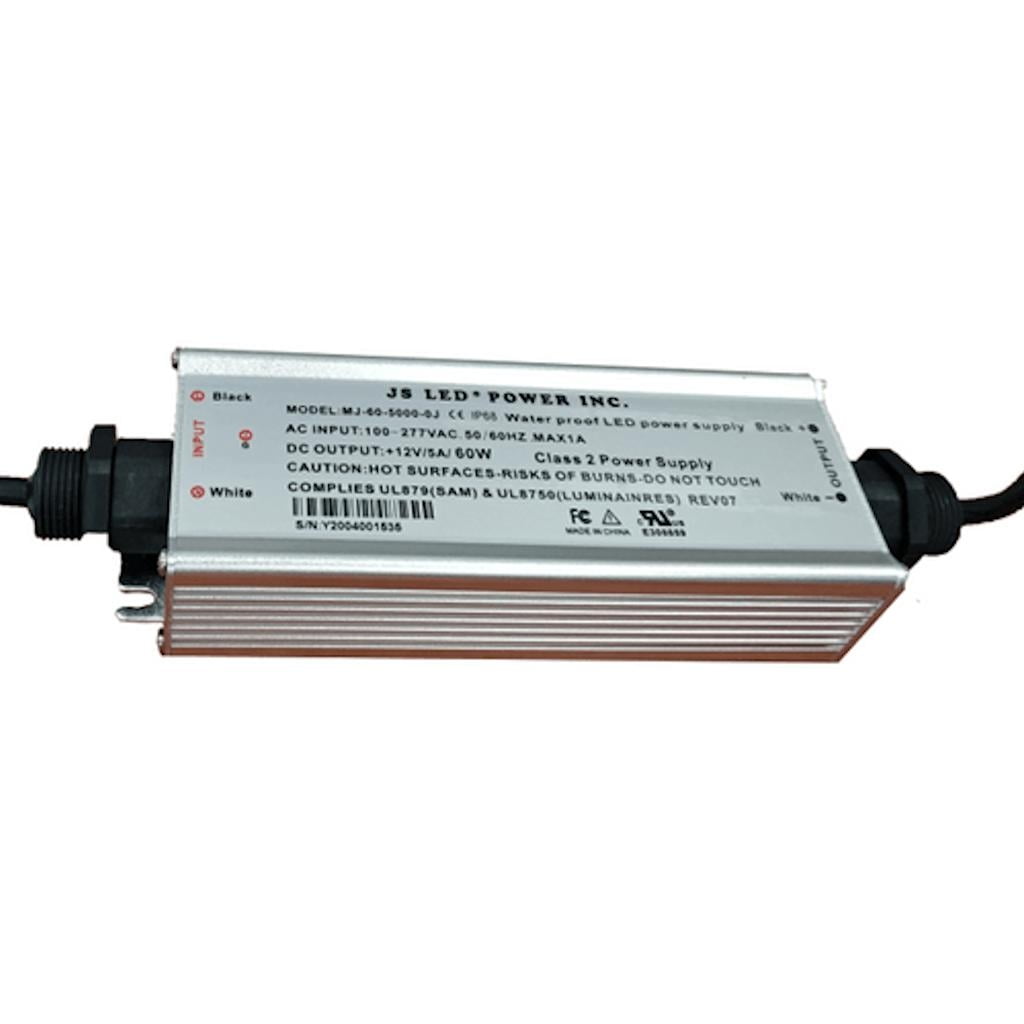 General 12601 - 60 watt 100/240V LED Power Supply (JS LED 60W DC 12V /5A,  UL 1310 POWER SUPPLY MJ-1260 170MM) 