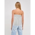 thumbnail image 6 of Women Y2k Tube Tops Strapless Floral Bandeau Vest Tie Up Sleeveless Backless Cute Tops Grunge Clothes White L, 6 of 9