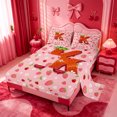 thumbnail image 2 of meiyoeat Cute Strawberry Daisy King Sheets,Kids Personalized Initial Alphabet K Bedding For Girl,4Pcs,1 Flat Sheet,1 Fitted Sheet And 2 Pillowcases, 2 of 6