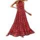thumbnail image 5 of VISgogo Vestido de mujer con cuello halter, estampado de flores, sin mangas, sin espalda, dobladillo con volantes, vestido largo VISgogo moda, 5 of 7