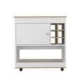 thumbnail image 5 of Camelia Bar Cart,Lower Panel,Six Bottle Cubbies,One Cabinet-Light Oak,White,Multicolor Particle Board Furniture Dining Kitchen Islands Carts, 5 of 7
