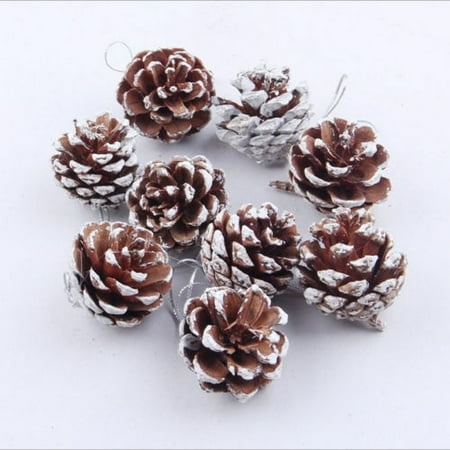 Wholesale Christmas Tree Decorations 9pcs Christmas Pine Cones Bauble Xmas Tree Party Hanging Decoration Ornament ()
