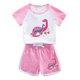 thumbnail image 1 of Odeerbi 1-12 Años Niños Niñas Conjuntos de Verano Estampado Dinosaurio Algodón Manga Corta Raglan Camisas Pantalones Cortos Conjunto de Dos Piezas, 1 of 3