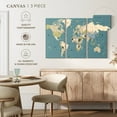 thumbnail image 5 of Elephant Stock Water Blue World Map Wall Art - Horizontal Multi Panel Canvas - Living Room Wall Decor - Map Multi Panel - Blue And Beige Decor - 50" x 32", 5 of 8