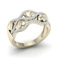 thumbnail image 2 of 1/5Ct TDW Diamond 10k Yellow Gold Ribbon and Heart Fashion Ring, 2 of 4