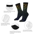 thumbnail image 3 of Fuzoiu Luxury golden sparkle Print Athletic Crew Socks for Men & Women,Casual Crew Socks,Above Ankle Crew Socks for Business, Casual, 3 of 6