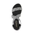 thumbnail image 2 of Dream Pairs Women Elastic Ankle Strap Flats Sandals Summer Casual Street Flats Sandals Elatica-6 Black/White/Weaving Size 8, 2 of 5