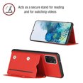 thumbnail image 6 of for Samsung Galaxy S20 Plus Wallet Case with Card Holder Case with RFID Blocking Card Slots, Double Magnetic Clasp Durable Shockproof Kickstand Detachable Wrist Strap Cover,Red, 6 of 6