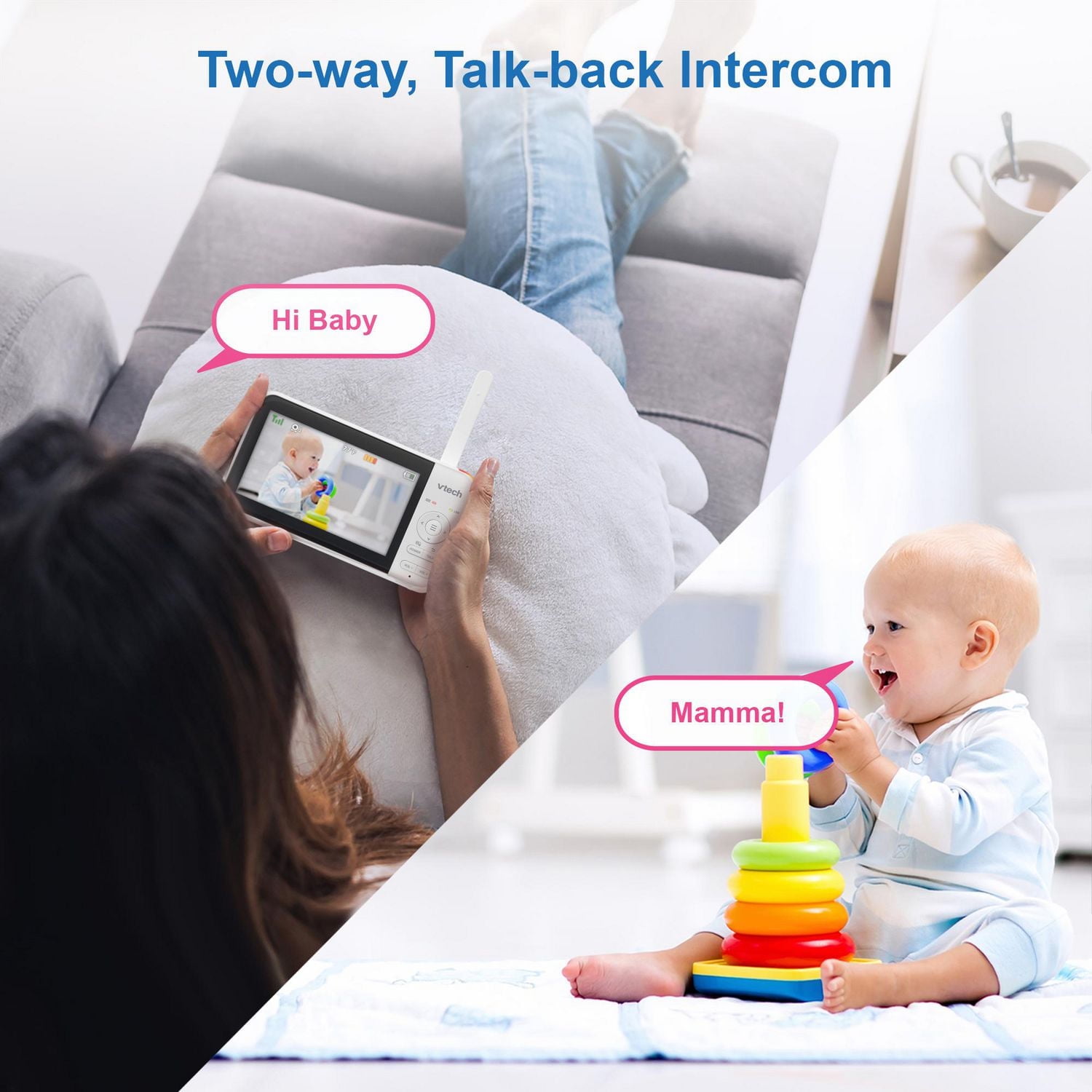 VTech VM5267 5” Digital Video Baby Monitor with Pan and Tilt and Night Light - White