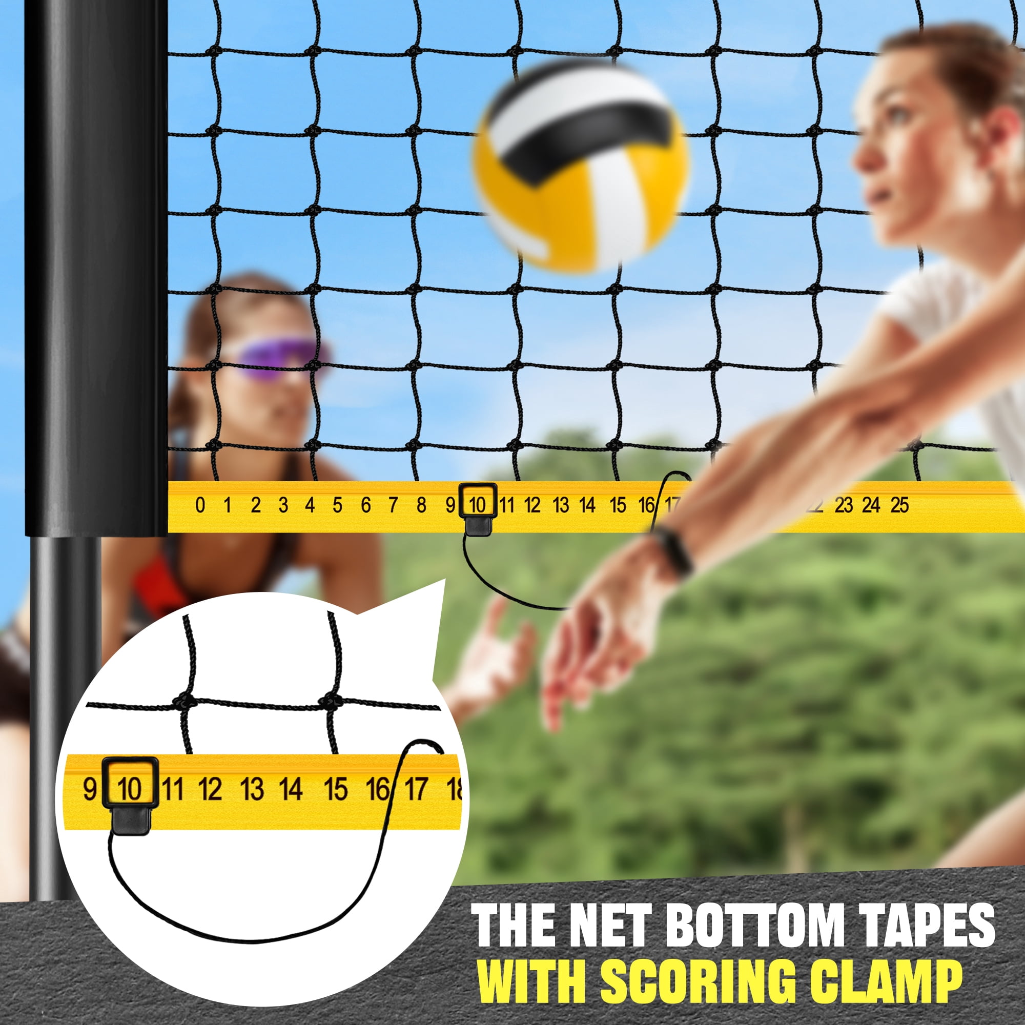 CureCalor Volleyball Net Set, 3 Heights Adjustable for Beach Backyard, PU Volleyball with Carrying Bag and Pump