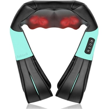 Nekteck Shiatsu Neck and Back Massager with Soothing Heat, Electric Deep Tissue 3D Kneading Massage Pillow for Shoulder, Leg, Full Body Muscle Pain Relief, Car, Office and Home Use Blue