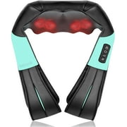 Nekteck Classic 3D Vibrating Shiatsu Neck, Back & Shoulder Massager with Soothing Heat, for Car, Office and Home Use, Blue
