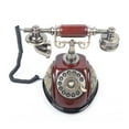 thumbnail image 5 of Vintage Rotary Dial Telephone, Brown, Retro Phone with Ergonomic Handle for Office Buildings, 5 of 14