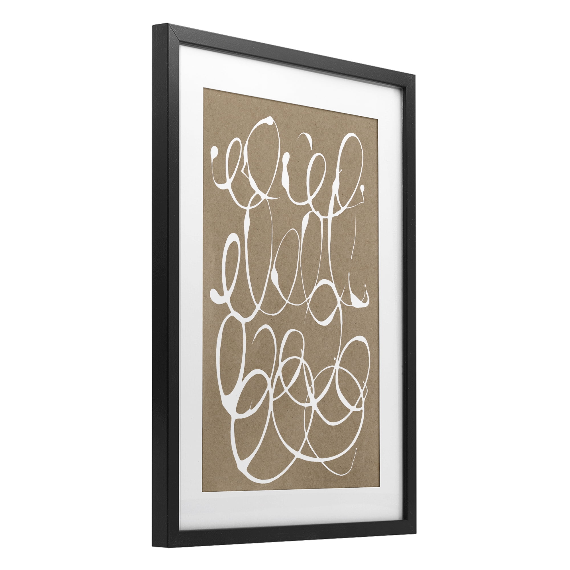 Stupell Industries Scribbled Taupe Circles Black Framed Print Under Glass, design by Susan Bryant