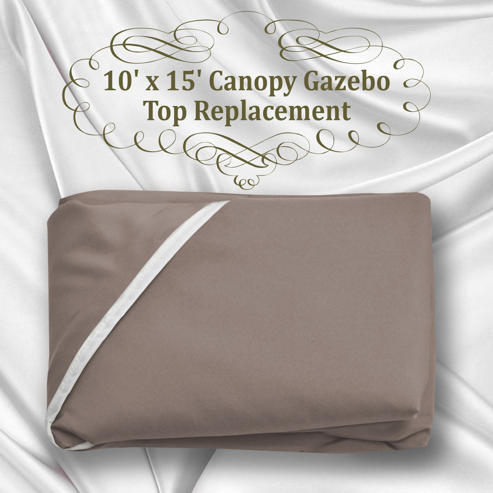 SOLAXO 10x15 Canopy Replacement Top Pop Up Canopy Top Cover Canopy Tent Replacement Top Gazebo Tent Cover (Taupe)