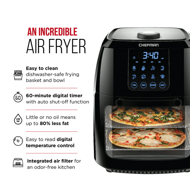 Chefman - 6L Digital Multi-function Air Fryer - Black