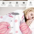 thumbnail image 3 of Thanksgiving Throw Blanket Pink Pumpkins,Halloween Soft Flannel Plush Blankets for Bed,Sofa,Couch Livingroom,Gift 50X60 in, 3 of 7