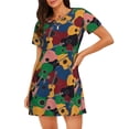 thumbnail image 1 of Easygdp Colored Guitars Camisón de manga corta para mujer, informal, estampado, 1 of 6