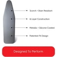thumbnail image 4 of Ironing Board Cover 13 x 34, Made in Italy. Pro Grip Pad Covers w/3 Fastener Straps & Pull Bungee Cord - Durable Scorch & Stain Resistant Padded Layers, Heat Reflective AlumiTek PRO Top Coat, 4 of 10