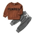 thumbnail image 4 of Uccdo 0-12M Newborn Baby Boys Girls Halloween Outfits Letter Printed Long Sleeve Sweatshirt Top + Pants Set, 4 of 8