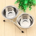 thumbnail image 4 of Ensemble de Bols pour Animaux de Compagnie Double Bols en Acier Inoxydable Double Bols en Acier Inoxydable Mignon Double Double Bols en Acier Inoxydable Chiot Chat Nourriture pour Animaux de Compagnie Bol d'Eau Plat Support en Fer, 4 of 8