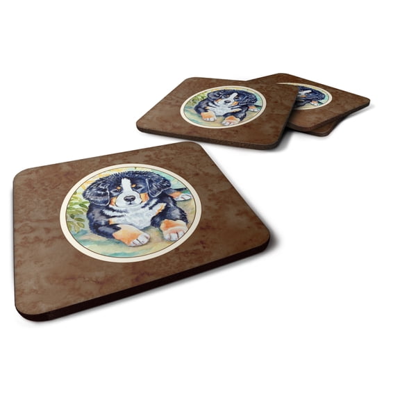 Carolines Treasures 7010FC Bernese Mountain Dog Puppy Foam Coaster Set of 4 3 1/2 x 3 1/2 multicolor