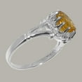thumbnail image 3 of LBG British Made Real Solid 925 Sterling Silver Natural Citrine Womens Promise Ring - 33 size options - Size 6.25, 3 of 6