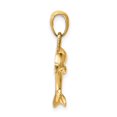 thumbnail image 2 of 14k Yellow Gold Polished Finish Solid Jumping Design Dolphin Charm Pendant, 2 of 2