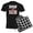 With Checker Pant, variant on - Add Bacon Men's Dark Pajamas - Men's Dark Loose Fit Cotton Pajama Set
