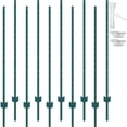 thumbnail image 2 of VEVOR 5ft Heavy-Duty Metal Fence Posts, 10-Pack Green T-Posts for Garden & Farm Fencing, 2 of 12