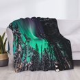 thumbnail image 3 of Rateoe Northern Lights 2 Pattern Flannel Throw Blanket, Ultra-soft Blanket for Bed, Couch, Car, Hypoallergenic Anti-pilling blanket-80"x60"(Horizontal), 3 of 6
