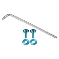 1 Set 1/4" M6 Universal Car Anti Theft License Plate Screws for Car Frame Holder with 2 Washers Blue