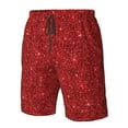thumbnail image 5 of Kdxio Red Glitter Pattern Mens Casual Shorts - Drawstring Summer Beach Sports Shorts for Men, 5 of 9