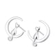 thumbnail image 1 of 925 de plata de moda gato en la luna de diseño pendientes para las mujeres de estilo hecho a mano de joyería del oído, 1 of 5