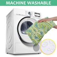 thumbnail image 6 of Green Ethnic Paisley Pattern Square Tablecloth,Waterproof Square Table Cover,Wipeable Spillproof Washable Table Cover for Home Kitchen Party Decor 60"x60"(152x152cm), 6 of 6