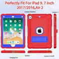 thumbnail image 5 of SUPNICE Case for iPad 6th/5th Generation (9.7-inch, 2018/2017),iPad Air 2nd Generation Case (2014) with Kickstand, Hybrid Shockproof Protective iPad 9.7 Case for Kids,Red adn Blue, 5 of 7