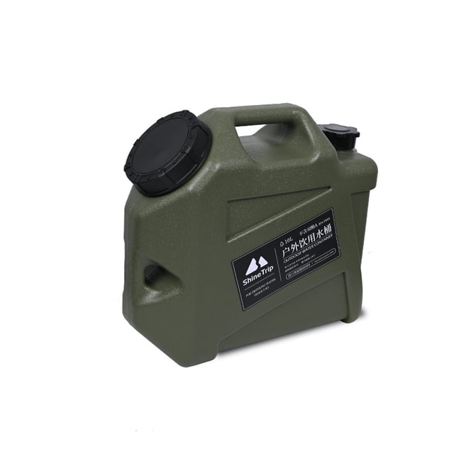 10L HDPE Multi-Functional Water Storage Bucket with Tap, Portable Outdoor Camping Water Container, Large Capacity Household & Car Mountable, Available in Black/Khaki/ArmyGreen