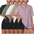 thumbnail image 1 of Camiseta Kinglaman de manga corta con cuello redondo y gran tamaño para mujer, 1 of 6