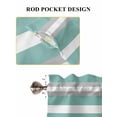 thumbnail image 7 of Aqua Grey White Stripe Half Window Curtains 24 Inches Long, Rustic Modern Turquoise Striped Window Treatment Curtain Drapes, Short Curtains Tiers for Kitchen Over Sink, 27.5"x24", 2 Panels, 7 of 7