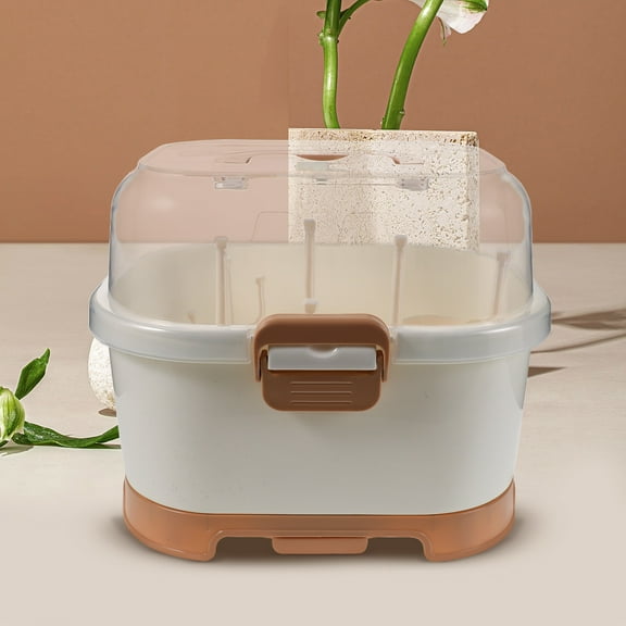 OUNONA Multi Plastic Baby Bottle Storage Organizer for Home Portable Design Spacesaving Structure 12.5x8.5x5.5 Inches